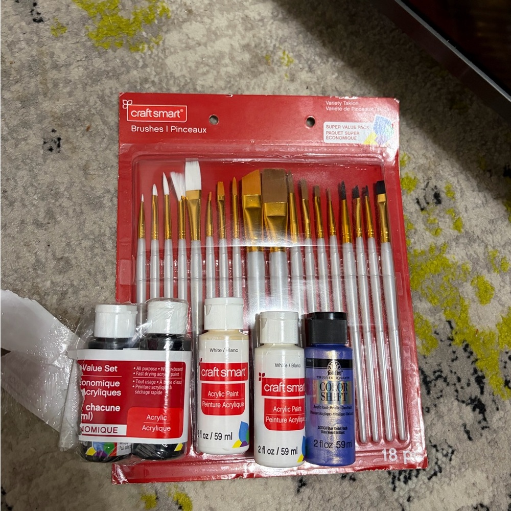 Craft Smart Acrylic Paint and Brush Set